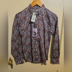 Boy's Cinch Paisley Long Sleeve Shirt, NWT, 2- Sz L (12), XL (14), & XXL(16-18)